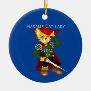 Adorno De Cerámica Madame Cat Lady 2024 para el presidente Thunder_Co