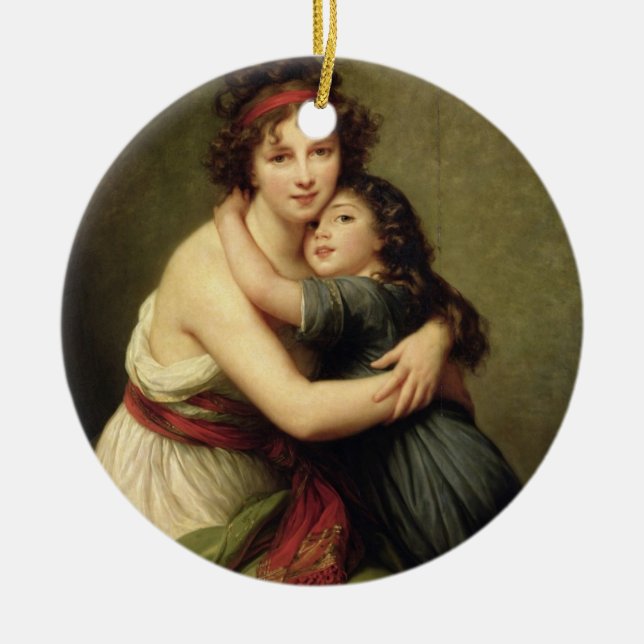Adorno De Cerámica Madame Vigee-Lebrun y su hija (Frente)