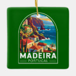 Adorno De Cerámica Madeira Portugal Viaje de arte<br><div class="desc">Diseño de viaje vector retro Madeira. Madeira,  una región autónoma de Portugal,  es un archipiélago compuesto por 4 islas frente a la costa noroeste de África. Es conocida por su vino homónimo y su clima subtropical cálido.</div>