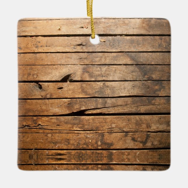 Adorno De Cerámica Madera de granero rústico (Anverso)