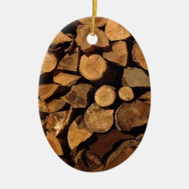 Adorno De Cerámica Madera tajada del fuego (Frente)