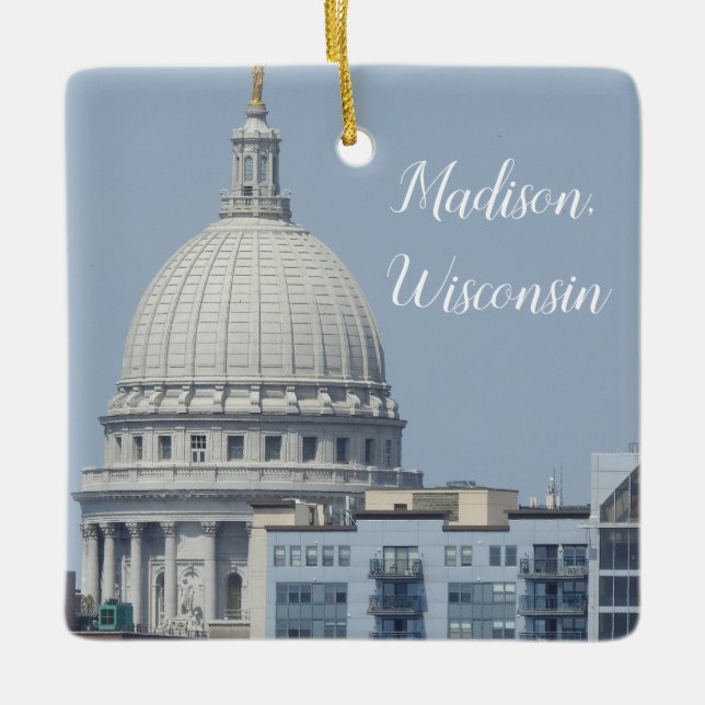 Adorno De Cerámica Madison, Capitolio Estatal de Wisconsin (Anverso)