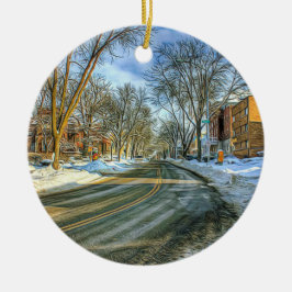 Adorno De Cerámica Madison, Navidades de cabeza de queso de Wisconsin