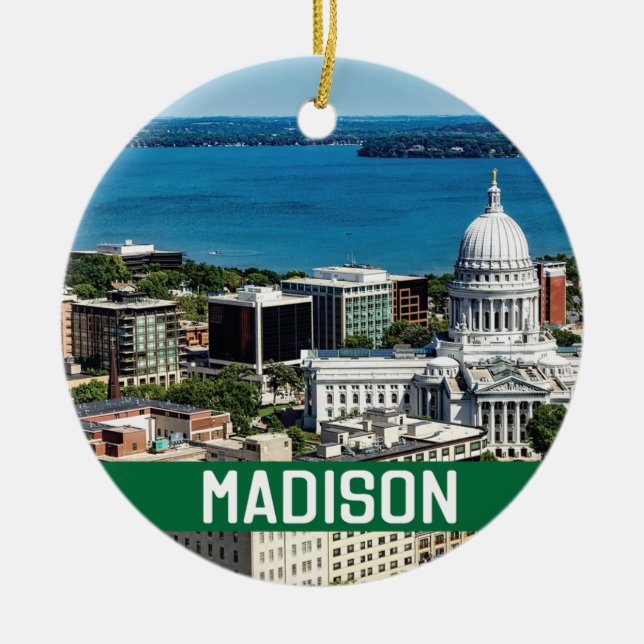 Adorno De Cerámica Madison Wisconsin Memento Photo (Frente)