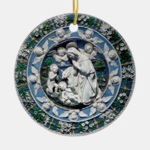 Madonna Adorando al niño por Della Robbia