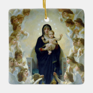 Adorno De Cerámica Madonna + Ángeles, Bouguereau