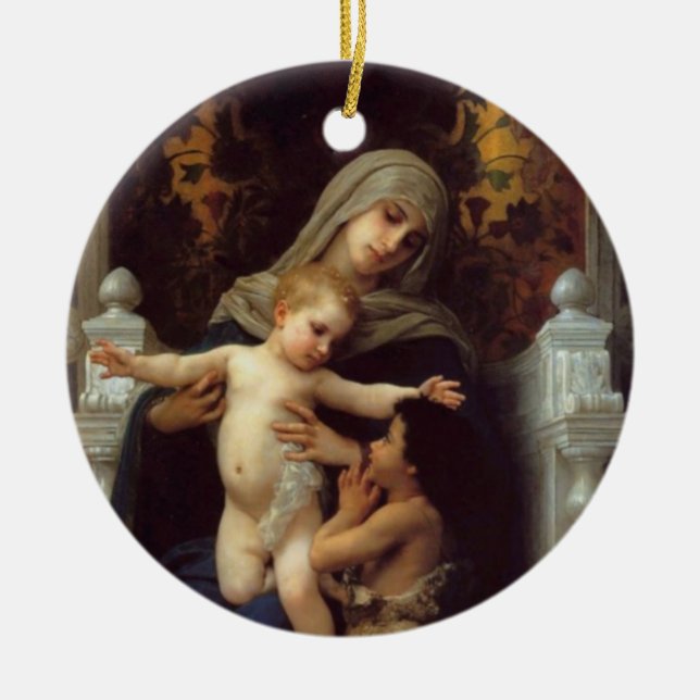 Adorno De Cerámica Madonna, Bouguereau (Frente)