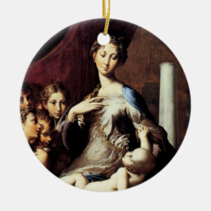 Adorno De Cerámica Madonna con el cuello largo de Parmigiano