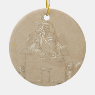 Adorno De Cerámica Madonna de Loreto (pluma y tinta)