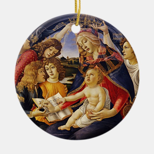 Adorno De Cerámica Madonna del Magnífico por Botticelli (Frente)