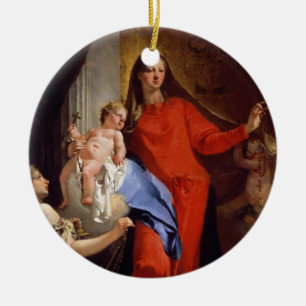 Adorno De Cerámica Madonna del rosario (aceite en lona)