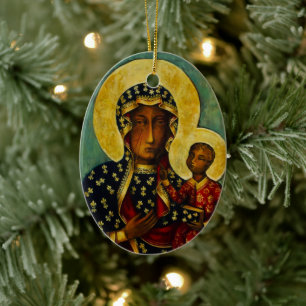 Adorno De Cerámica Madonna negra de Częstochowa