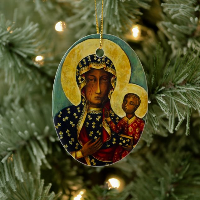 Adorno De Cerámica Madonna negra de Częstochowa (Árbol)