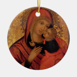 Adorno De Cerámica Madonna y niño, c.1650 (el panel)
