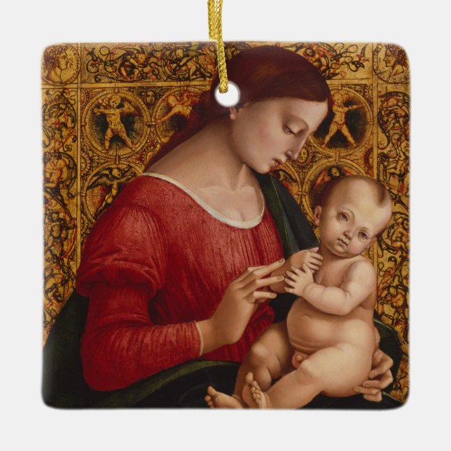 Adorno De Cerámica Madonna y niño, circa 1505-07 (Anverso)