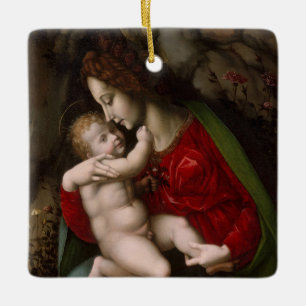 Adorno De Cerámica Madonna y niño, circa 1520