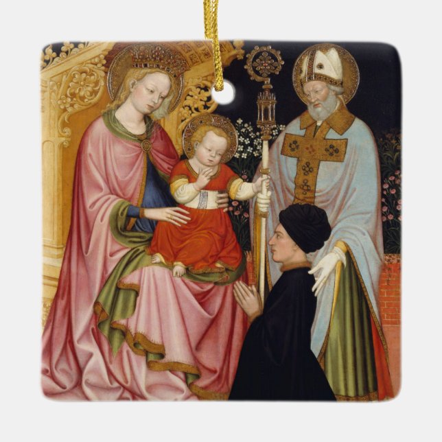 Adorno De Cerámica Madonna y niño con el donante (Anverso)