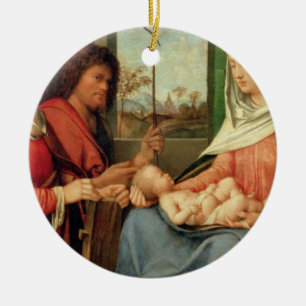 Adorno De Cerámica Madonna y niño con los santos 2