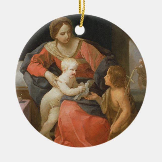 Adorno De Cerámica Madonna y niño con San Juan Bautista (Frente)