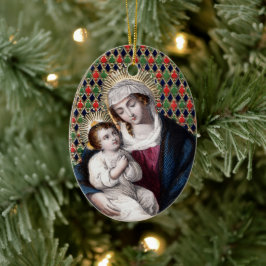 Adorno De Cerámica Madonna y niño (DPT 001)