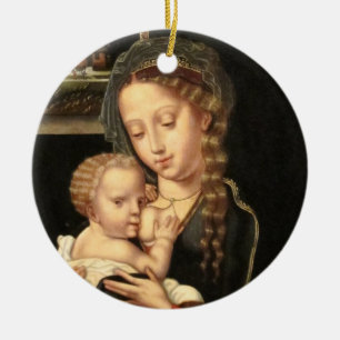 Adorno De Cerámica Madonna y oficio de enfermera del niño