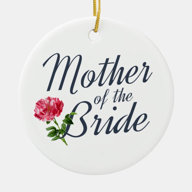 Adorno De Cerámica Madre de la caligrafía Boda de la novia | Ornament (Frente)