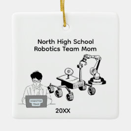 Adorno De Cerámica Madre del Equipo de Robótica de Escuela Secundaria