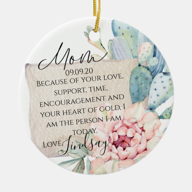 Adorno De Cerámica Madre Del Regalo De La Novia (Frente)