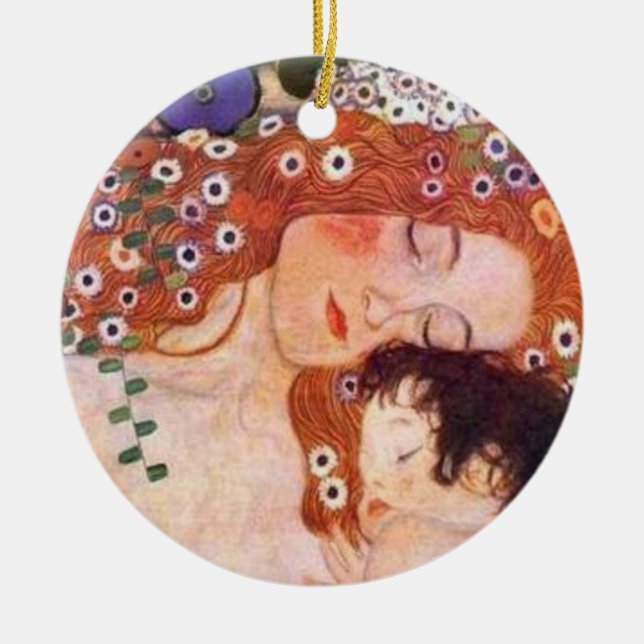 Adorno De Cerámica Madre e hijo por Klimt (Frente)