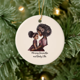 Adorno De Cerámica Madre y hija negras personalizadas (1)