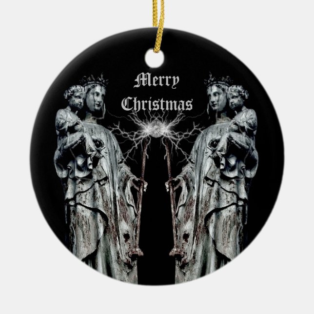 Adorno De Cerámica Madre y Navidades beatos góticos (Frente)