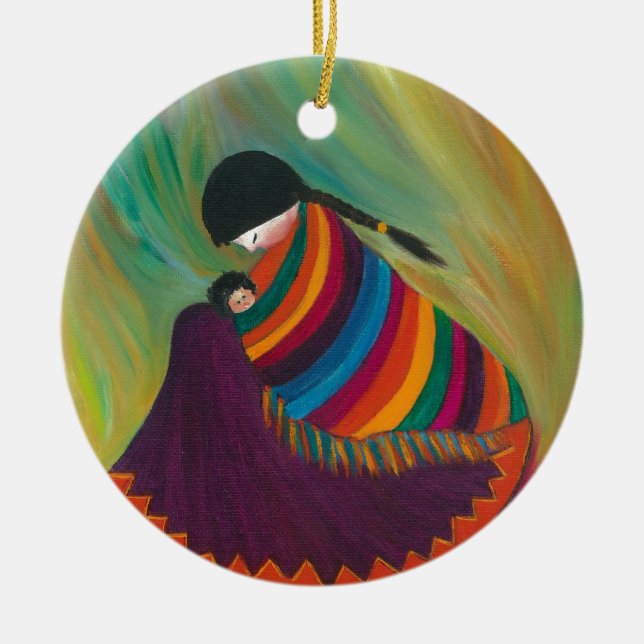 Adorno De Cerámica Madre y niño (Frente)