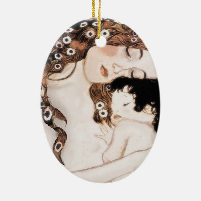Adorno De Cerámica Madre y niño Gustavo Klimt (Atrás)