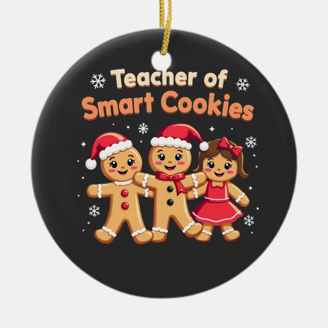 Adorno De Cerámica Maestra de Navidades de las cookies inteligentes (Frente)