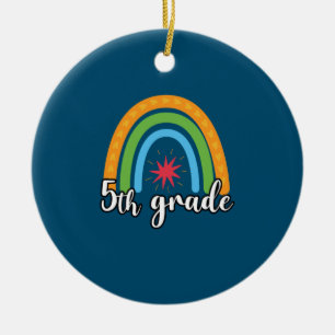 Adorno De Cerámica Maestra de quinto grado Estrella del Arcoiris de q