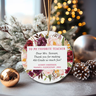 Adorno De Cerámica Maestra Favorita Moderna Para Sus Navidades