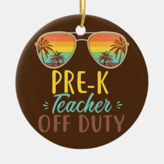 Adorno De Cerámica Maestra Pre K Fuera de Servicio Gafas de Sol Playa