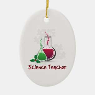 Adorno De Cerámica Maestro de Ciencias, Experimentos Feliz Navidad