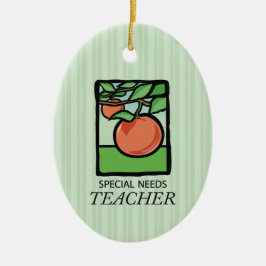 Adorno De Cerámica Maestro de Necesidades Especiales Gracias, Manzana
