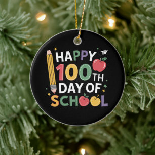 Adorno De Cerámica Maestros del Día 100 de la Escuela Feliz 100 Días