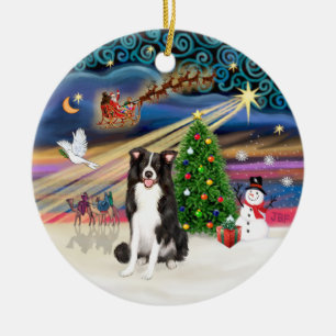 Adorno De Cerámica Magia de Navidad - Border Collie 1
