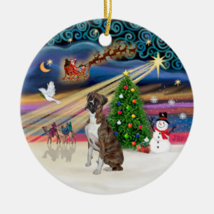 Adorno De Cerámica Magia de Navidad - Boxer (atigrado-natural)