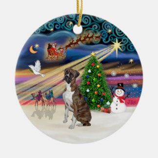 Adorno De Cerámica Magia de Navidad - Boxer (atigrado-natural)