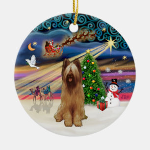 Adorno De Cerámica Magia de Navidad - Briard (berrendo)