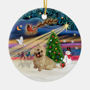Adorno De Cerámica Magia de Navidad - Cairn Terrier (trigo 13)