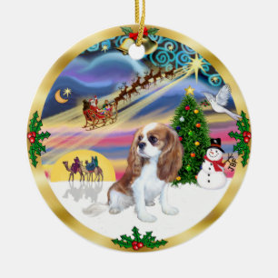 Adorno De Cerámica Magia de Navidad - Cavalier Blenheim