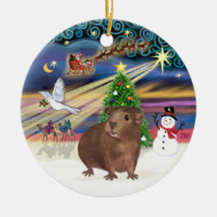Adorno De Cerámica Magia de Navidad - Cobaya Marrón