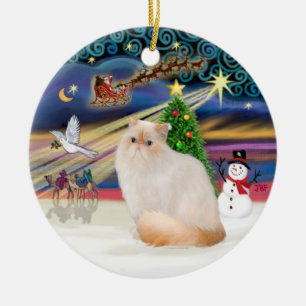 Adorno De Cerámica Magia de Navidad - Gato Himalayo (Punta de llama)