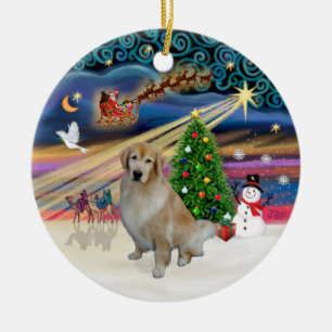 Adorno De Cerámica Magia de Navidad - Golden Retriever claro 10