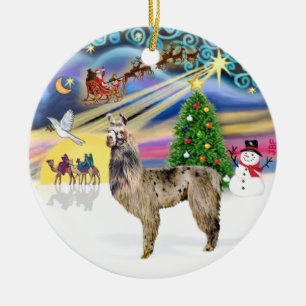 Adorno De Cerámica Magia de Navidad - Llama 2